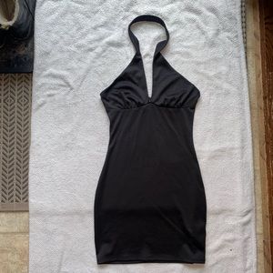 Black Halter Mini Dress | H&M | Size: S